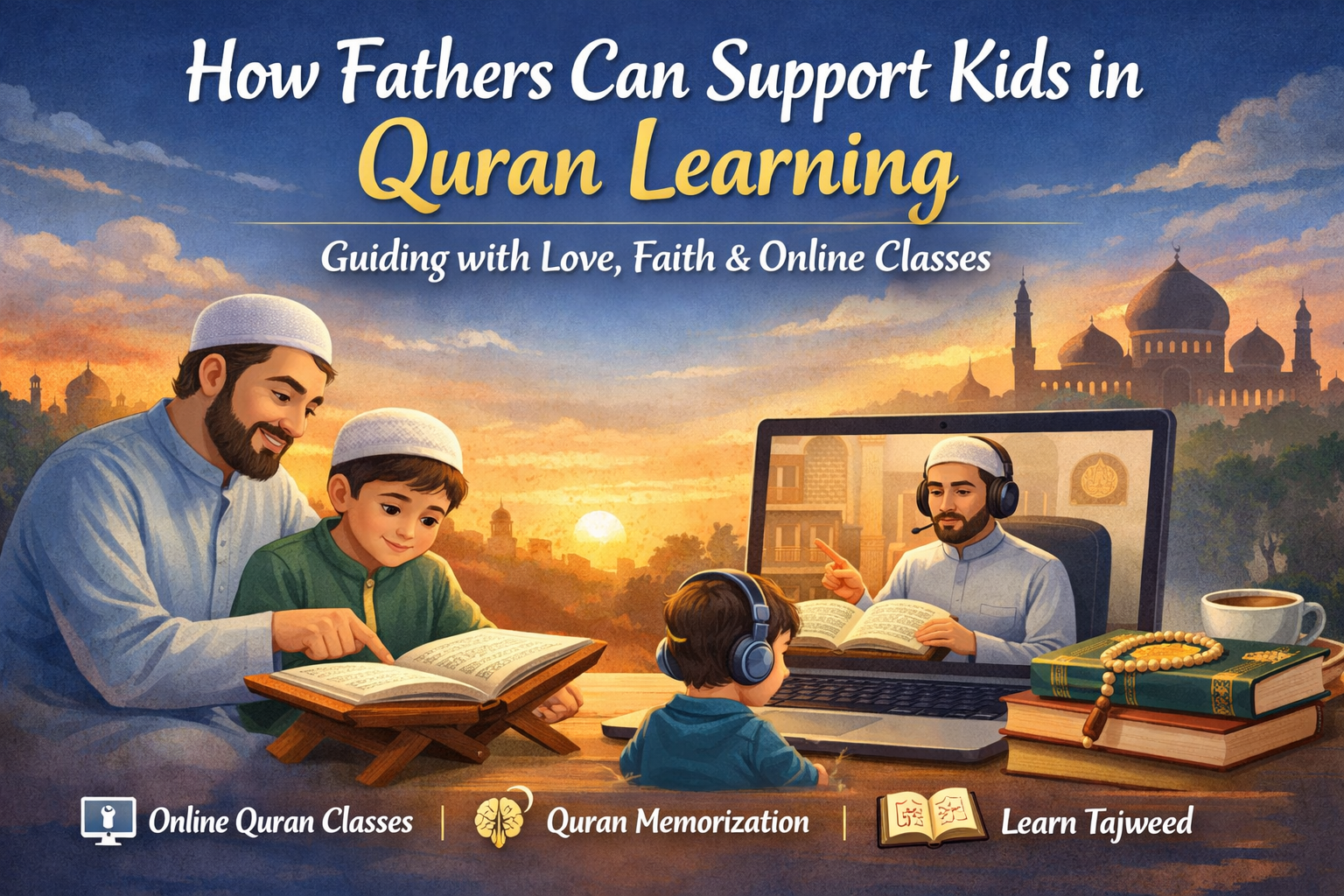 How Fathers Can Support Kids in Quran Learning