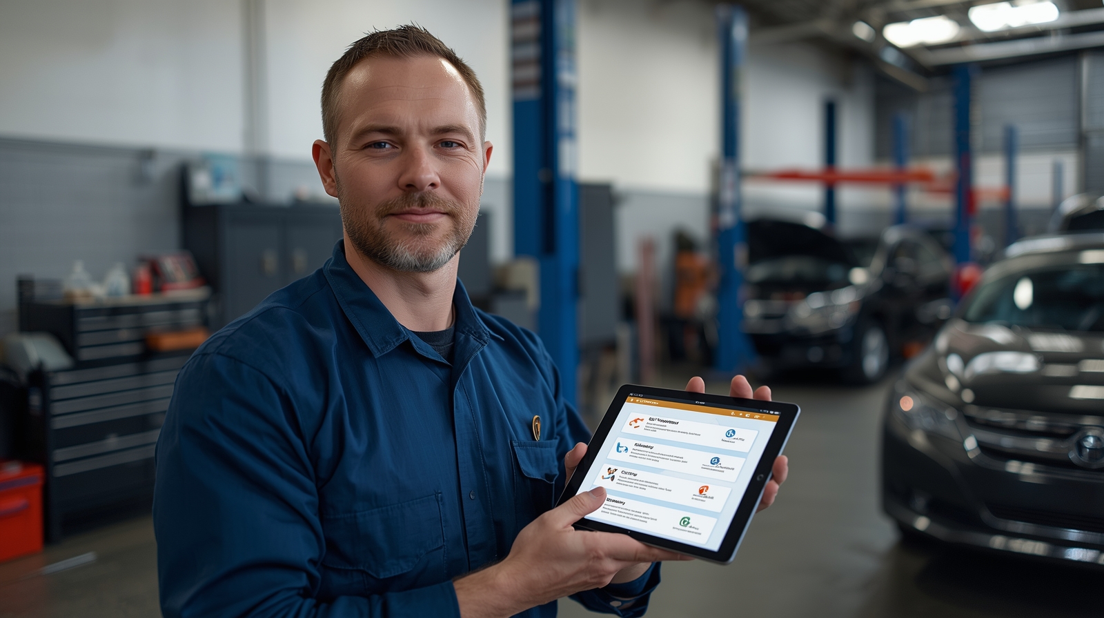 tablets in the repair shop