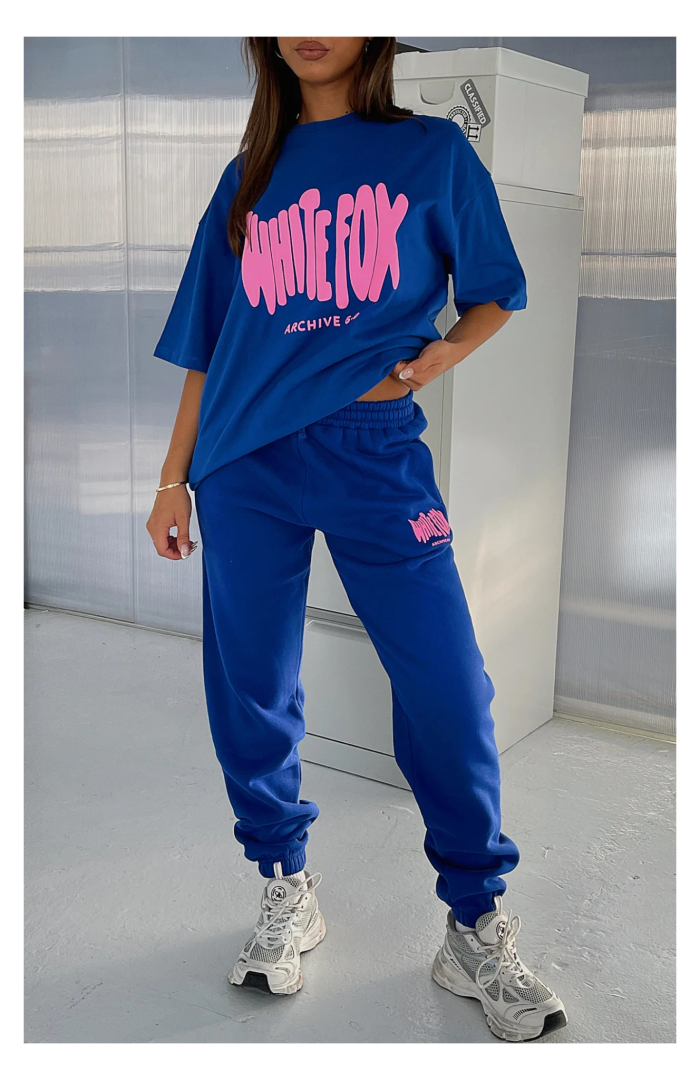 White Fox Sweatpants in soft, breathable fabric paired with a hoodie, ideal for casual or streetwear looks in the UK.